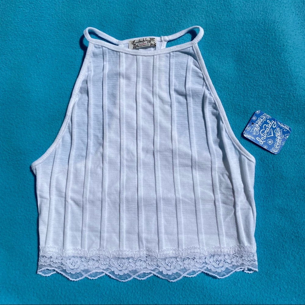 Free People white lace crop top
